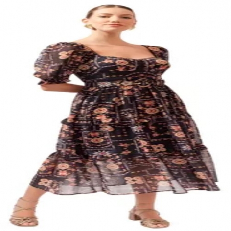 VESTIDO MIDI CHAMARIZ I CNT PRETO TAM P REF. 450