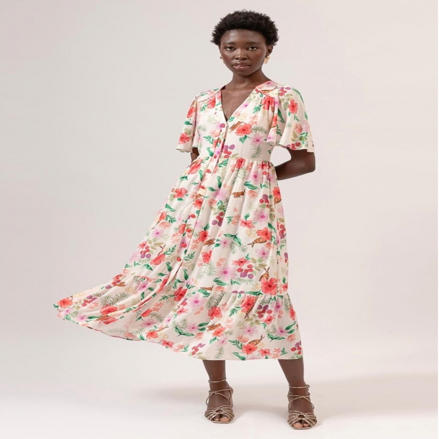 VESTIDO MIDI JARDIM DE VERÃO P REF. 082487024401