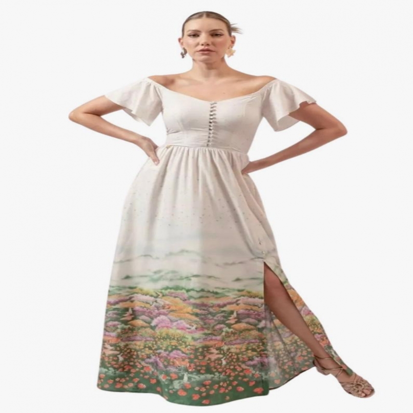 VESTIDO CAMPONESA LONGO REF. 082457011003