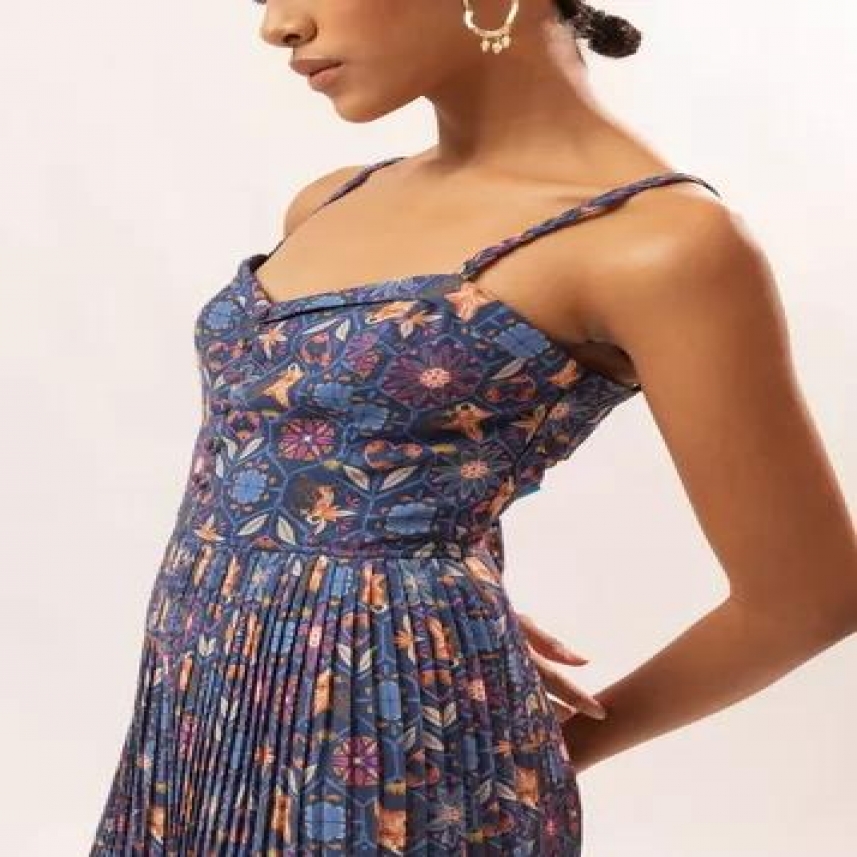 VESTIDO ANTIX  SUPER MIDI CORDÃO LADRILHO FOLK P REF. 082672003401