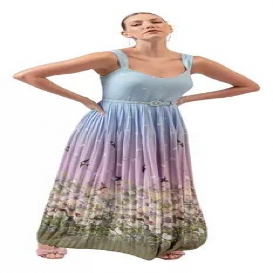 VESTIDO LONGO COM CINTO  ALVORADA REF. 471