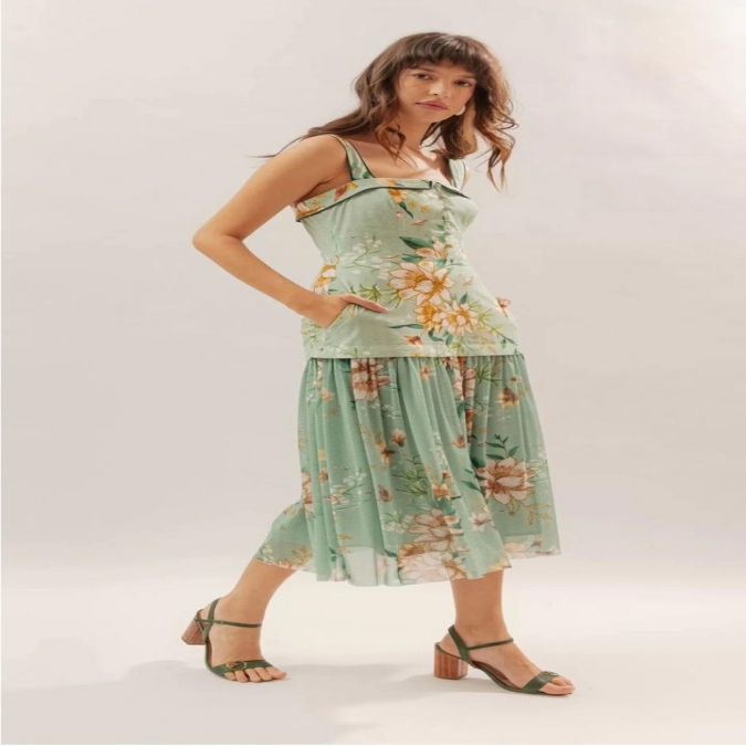 VESTIDO SUPER MIDI ASTRO FLOR REF. 553