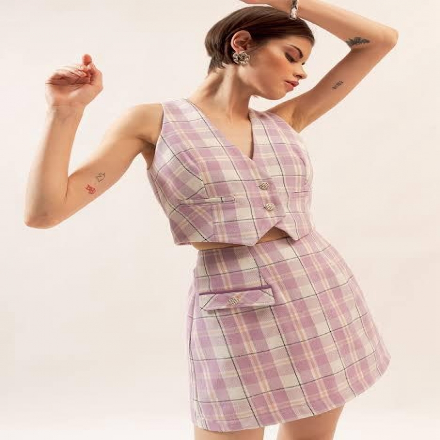 COLETE XADREZ LADRILHO FOLF TAM P REF. 005574005101