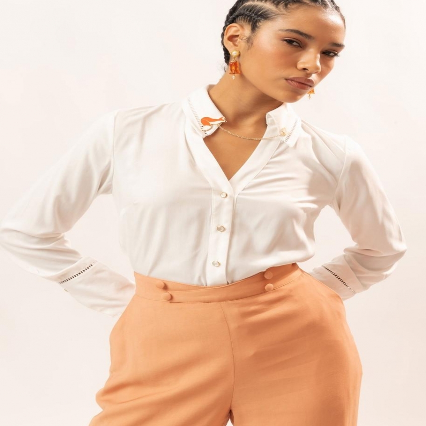 CAMISA MG LONGA LADRILHO FOLK  M REF. 040491011002