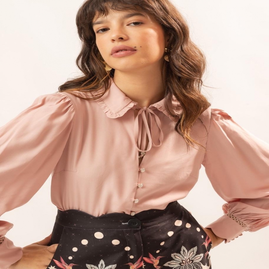 CAMISA MG LONGA CAMINHO DA FELICIDADE ROSA GG REF. 040454006104