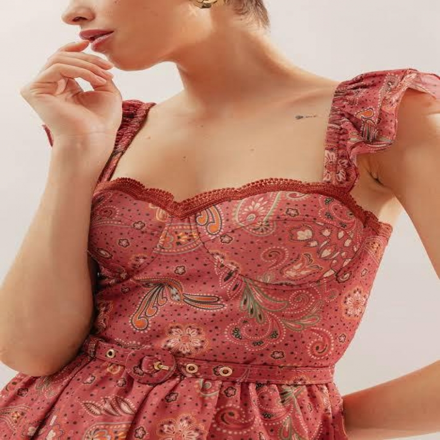 VESTIDO SUPER MIDI C CINTO BOHO STAR G REF. 082653135103