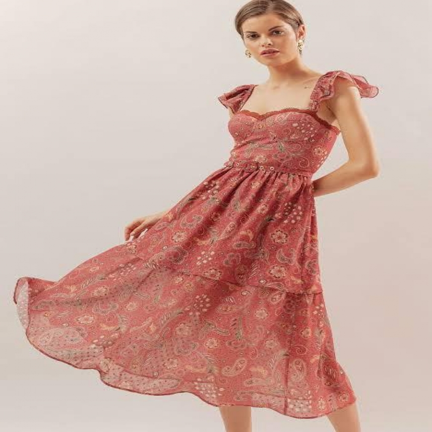 VESTIDO SUPER MIDI C CINTO BOHO STAR GG REF. 082653135104