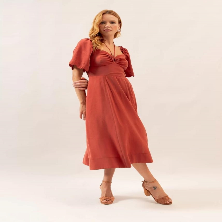 VESTIDO SUPER MIDI ROSEIRA ANTIX G REF. 082642135103